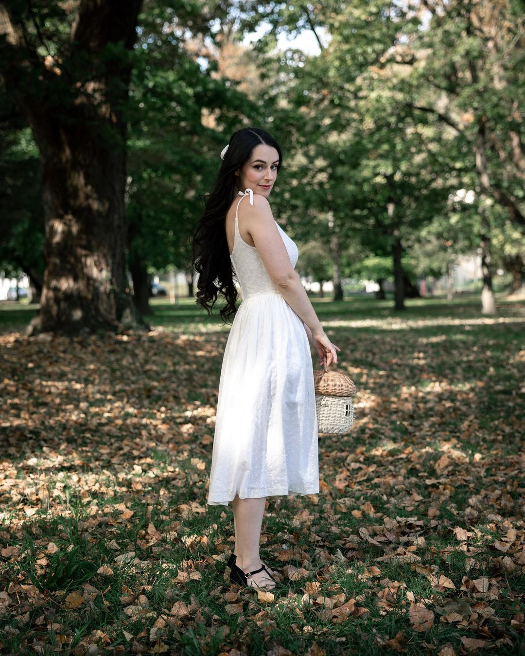 MTO - Birdie Dress "Forget Me Not" White Eyelet