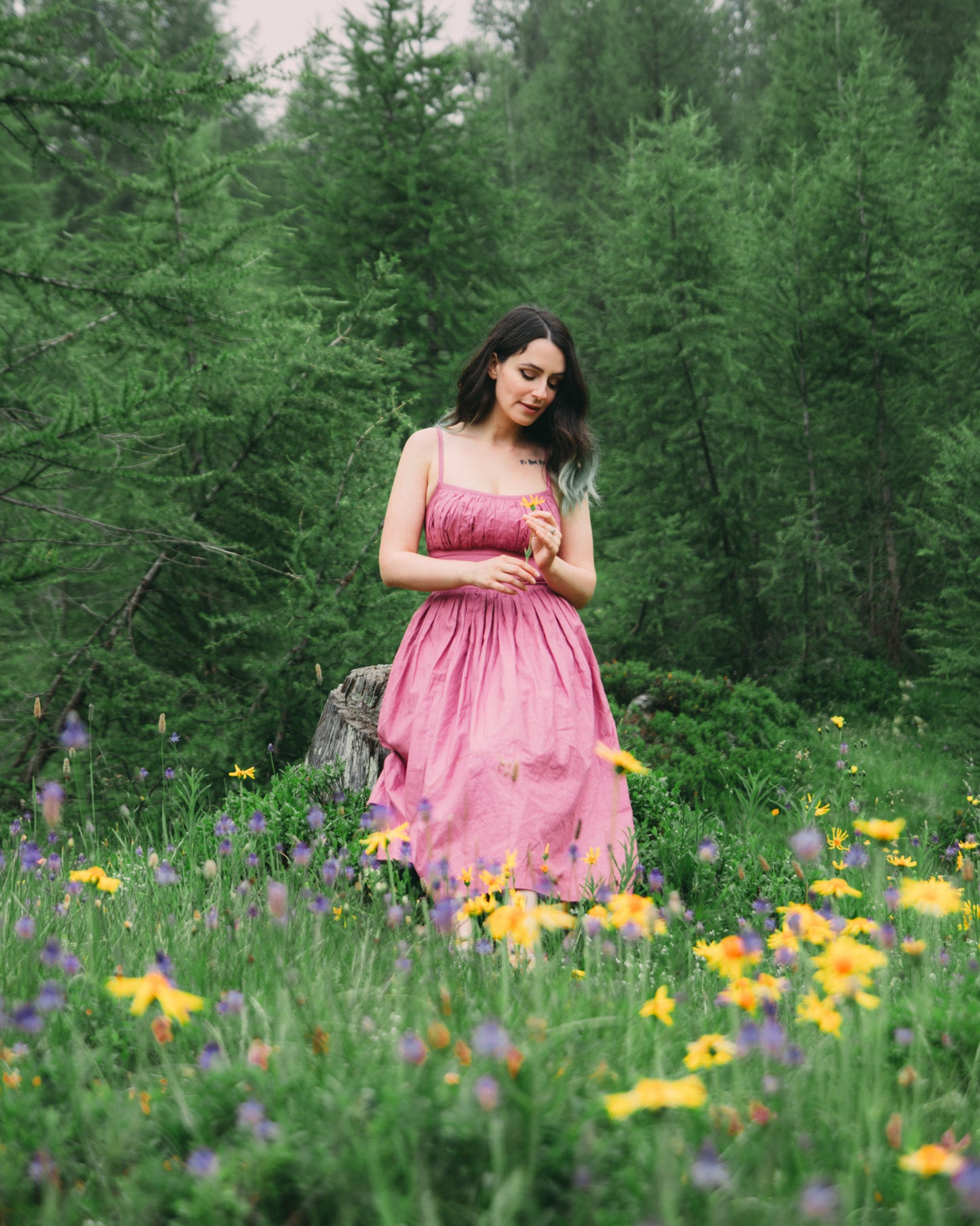 MTO - Grace Dress in Mauve Rose Cotton