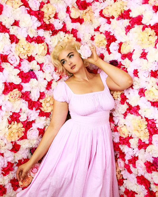 MTO - Loretta Dress "Dotted Swiss" Pale Pink