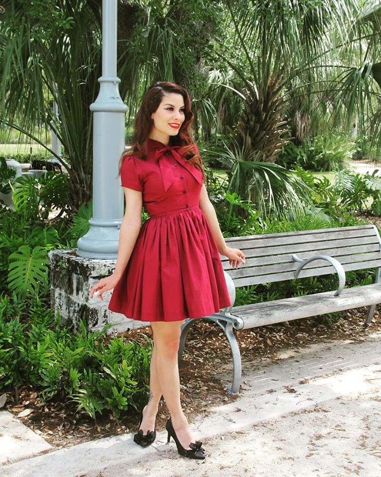 MTO - Bonnie Dress in Burgundy Cotton