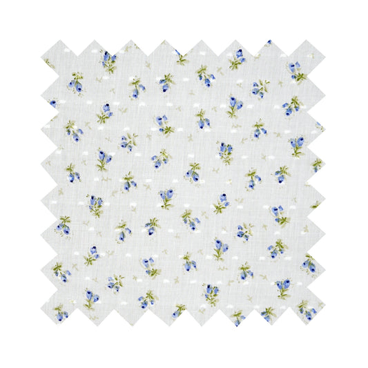 Fabric "Forget-Me-Nots & Polka Dots" Blue - By the Yard