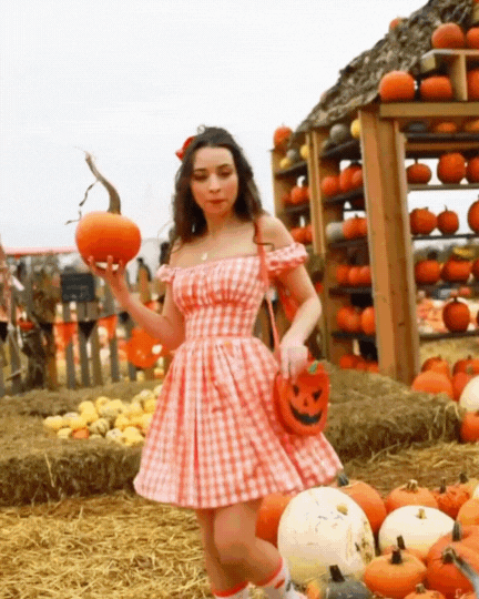 MTO - Loretta Dress Orange Gingham - Large Checks - Above Knee Length