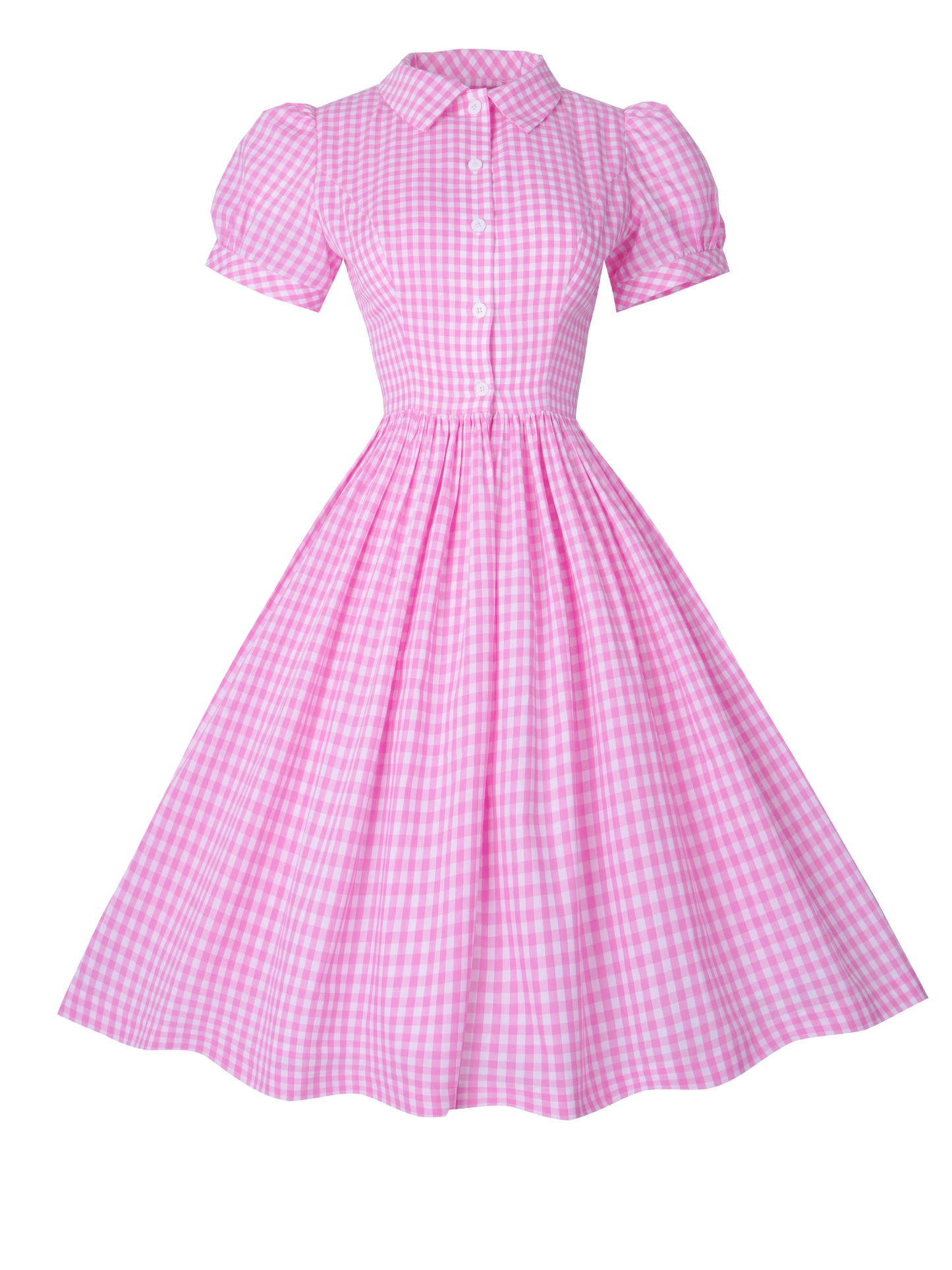 MTO - Judy Dress Light Pink Gingham - Medium Checks