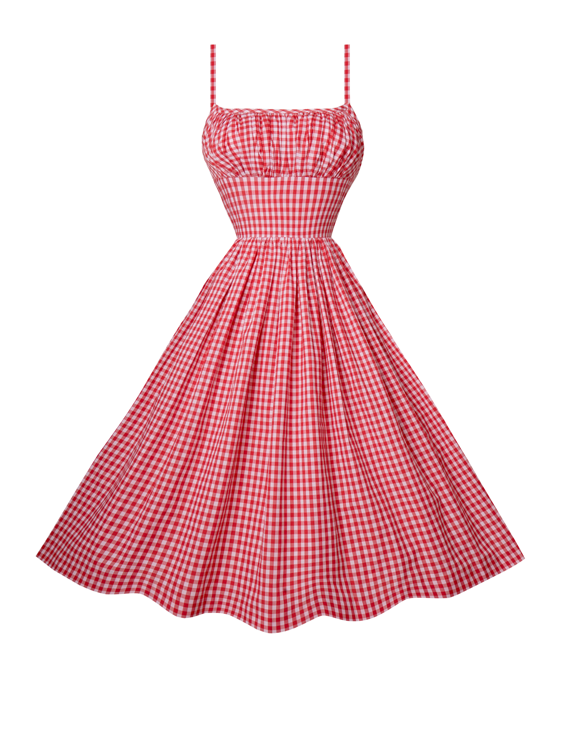 MTO - Grace Dress Red Gingham - Medium Checks