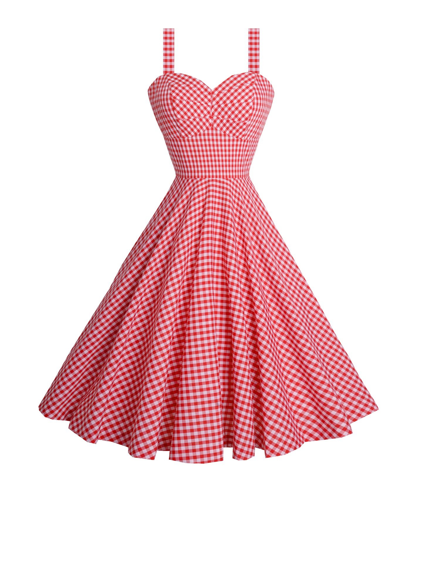 MTO - Catalina Dress Red Gingham - Medium Checks
