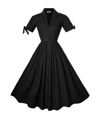 MTO - Trudie Dress in Raven Black Cotton