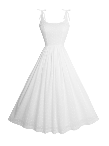 MTO - Birdie Dress "Forget Me Not" White Eyelet