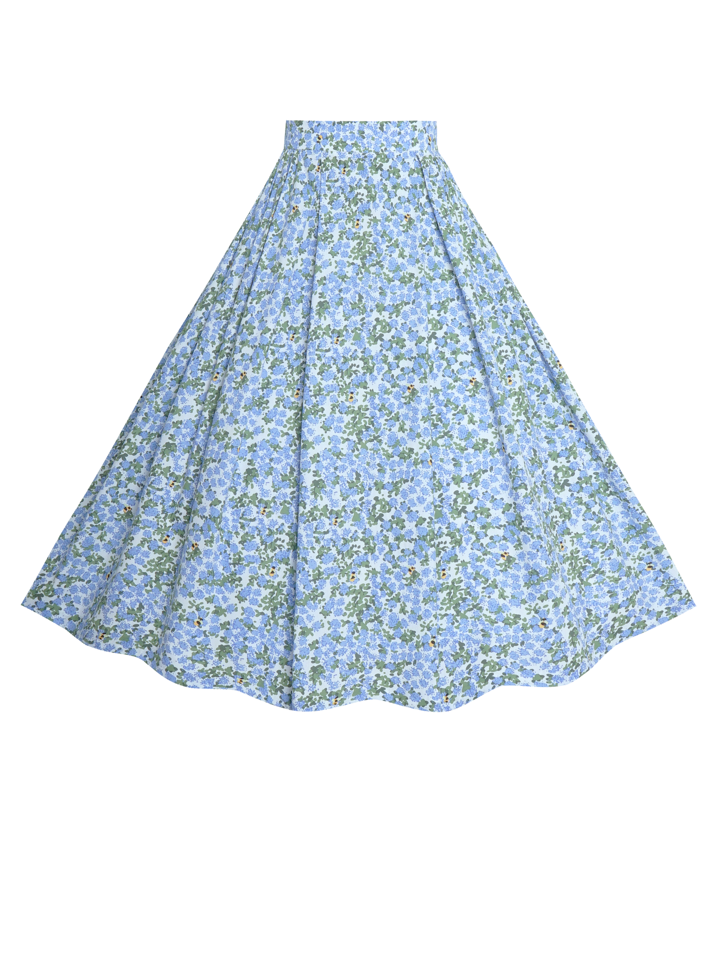 MTO - Ruthie Skirt "Beeloved Blooms" Blue