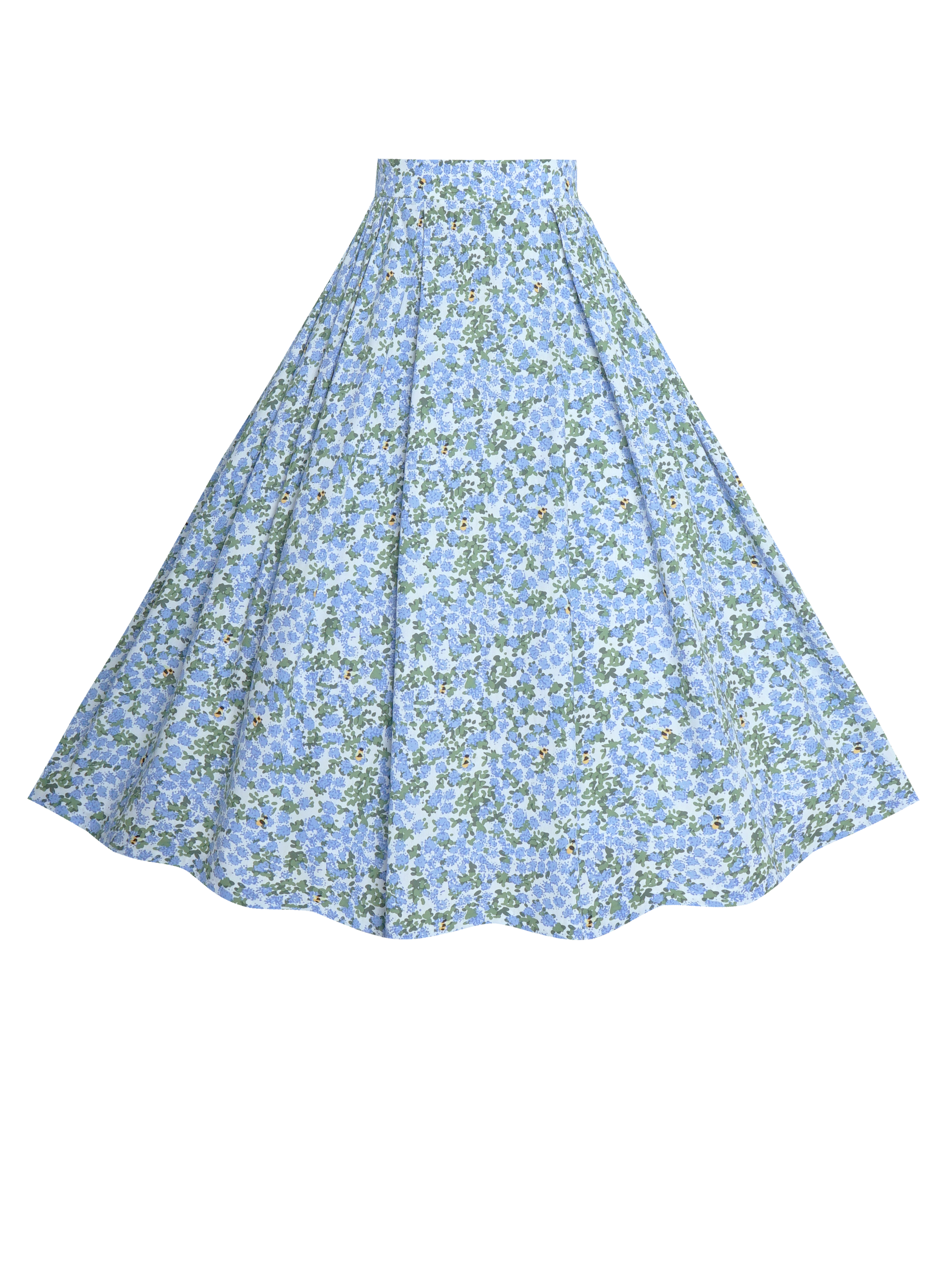 MTO - Ruthie Skirt "Beeloved Blooms" Blue