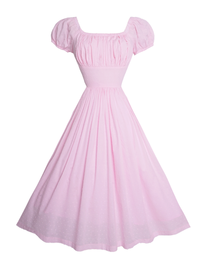 MTO - Loretta Dress "Dotted Swiss" Pale Pink