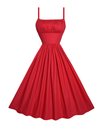 MTO - Grace Dress in Cardinal Red Cotton