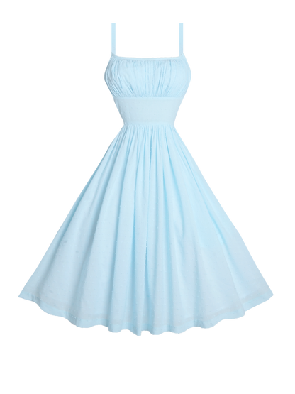 RTS - S - Grace Dress "Dotted Swiss" Baby Blue