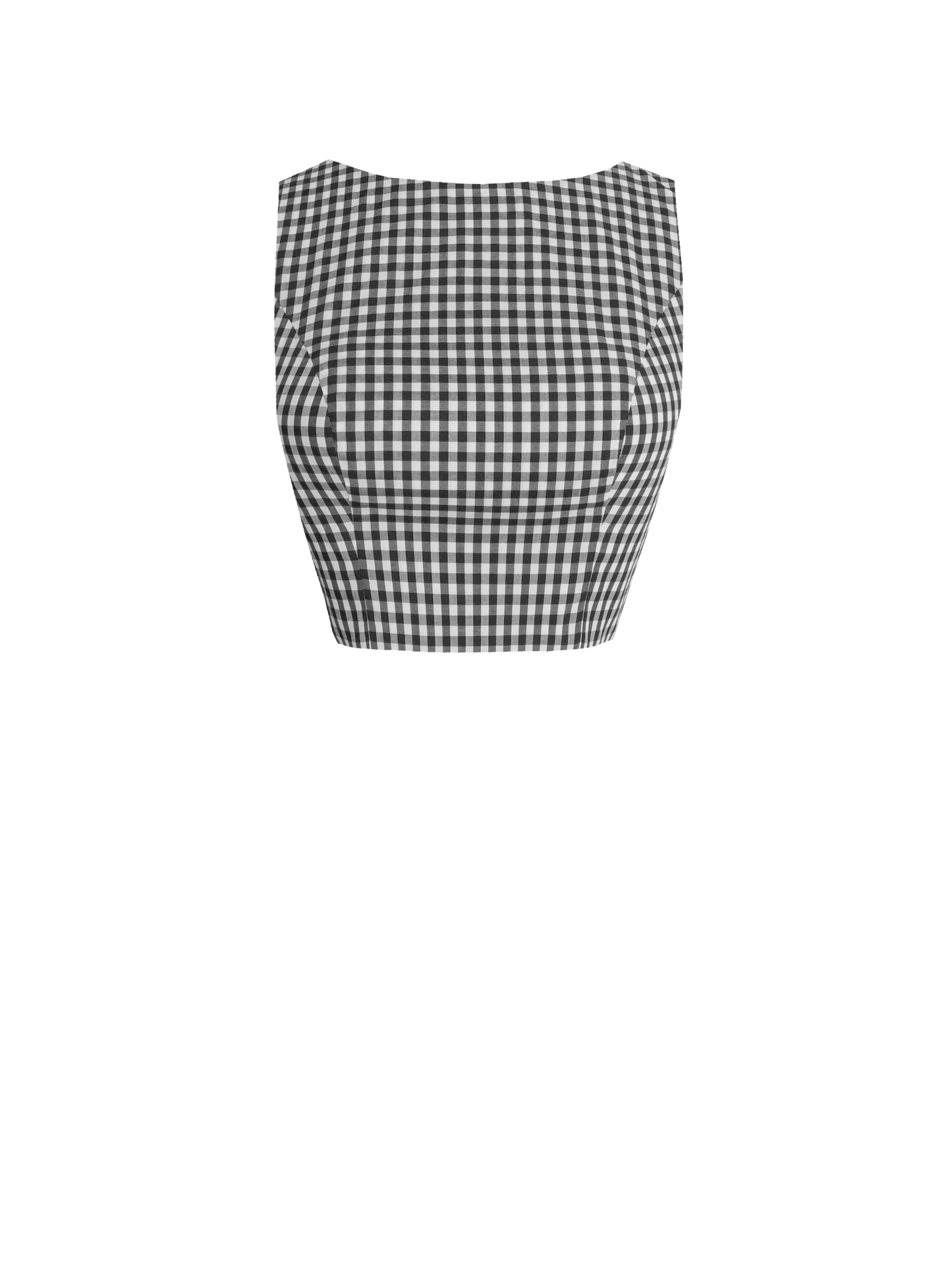 MTO - Georgia Top in Black Gingham - Medium Checks