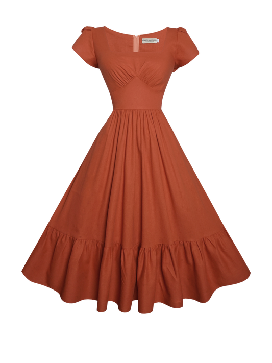 MTO - Ava Dress in Redwood Linen