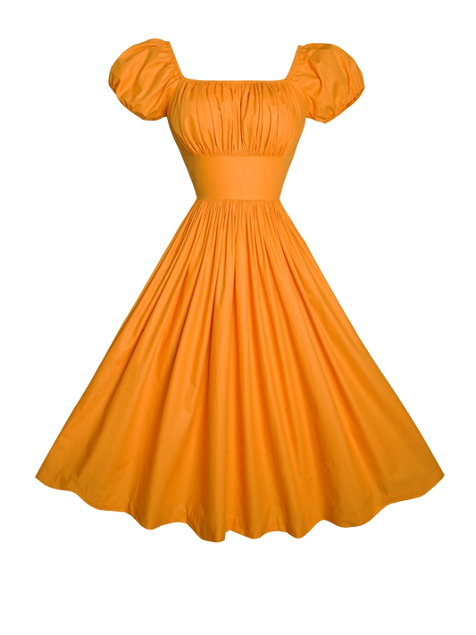 MTO - Loretta Dress in Pumpkin Orange Cotton