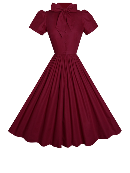 MTO - Bonnie Dress in Burgundy Cotton