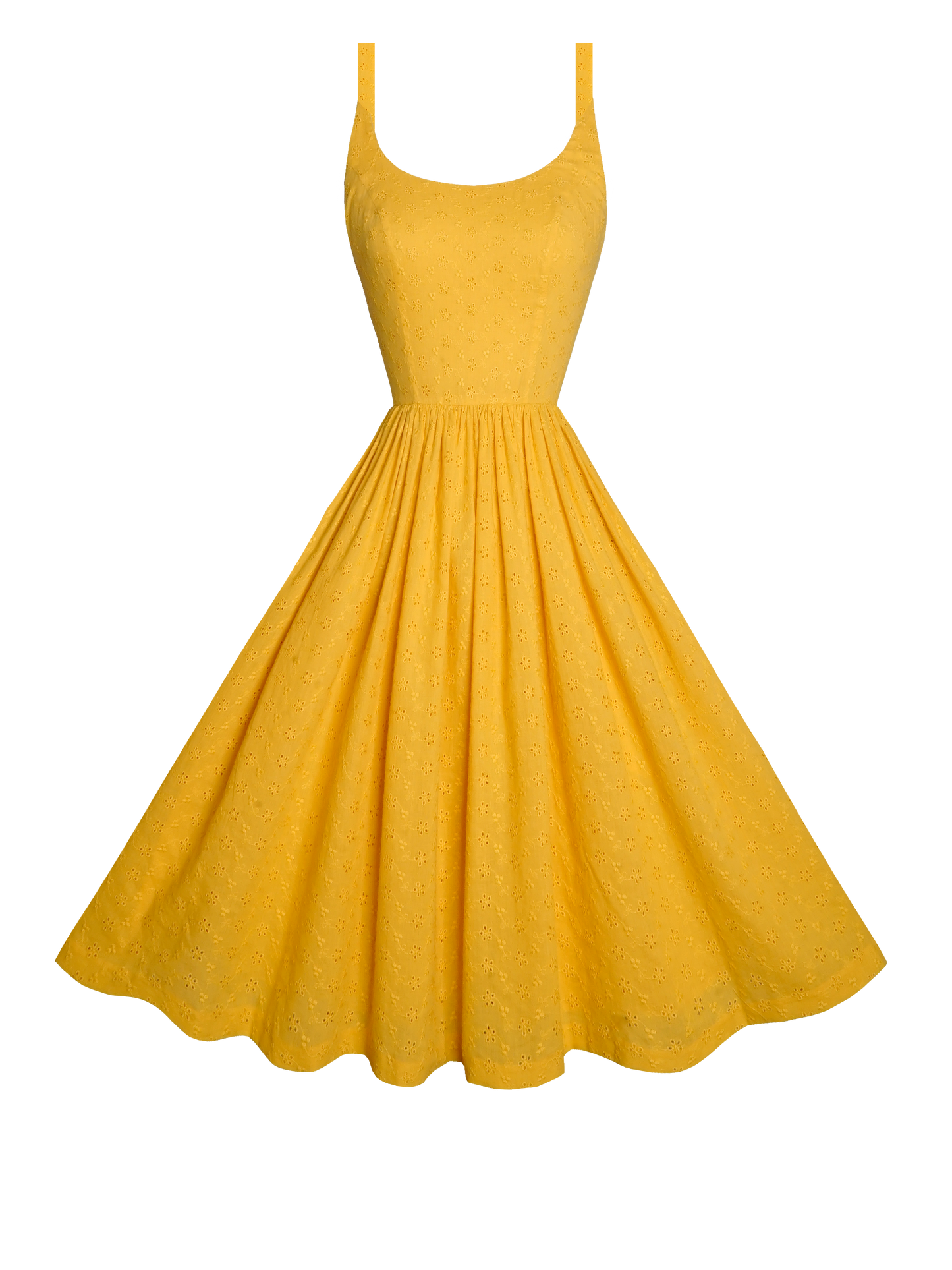 MTO - Penelope Dress "Forget Me Not" Mustard Eyelet