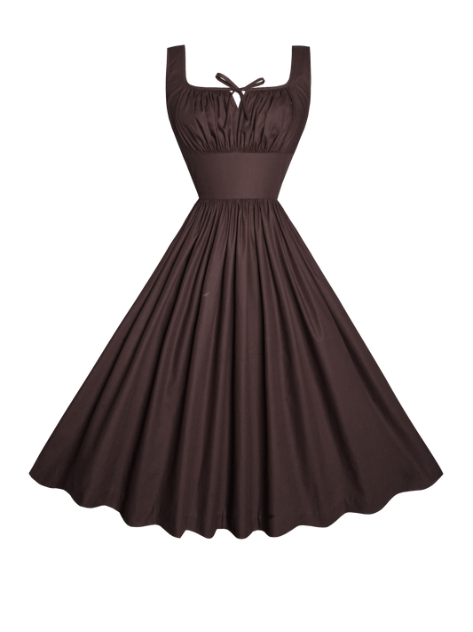 MTO - Michelle Dress in Hickory Brown Cotton