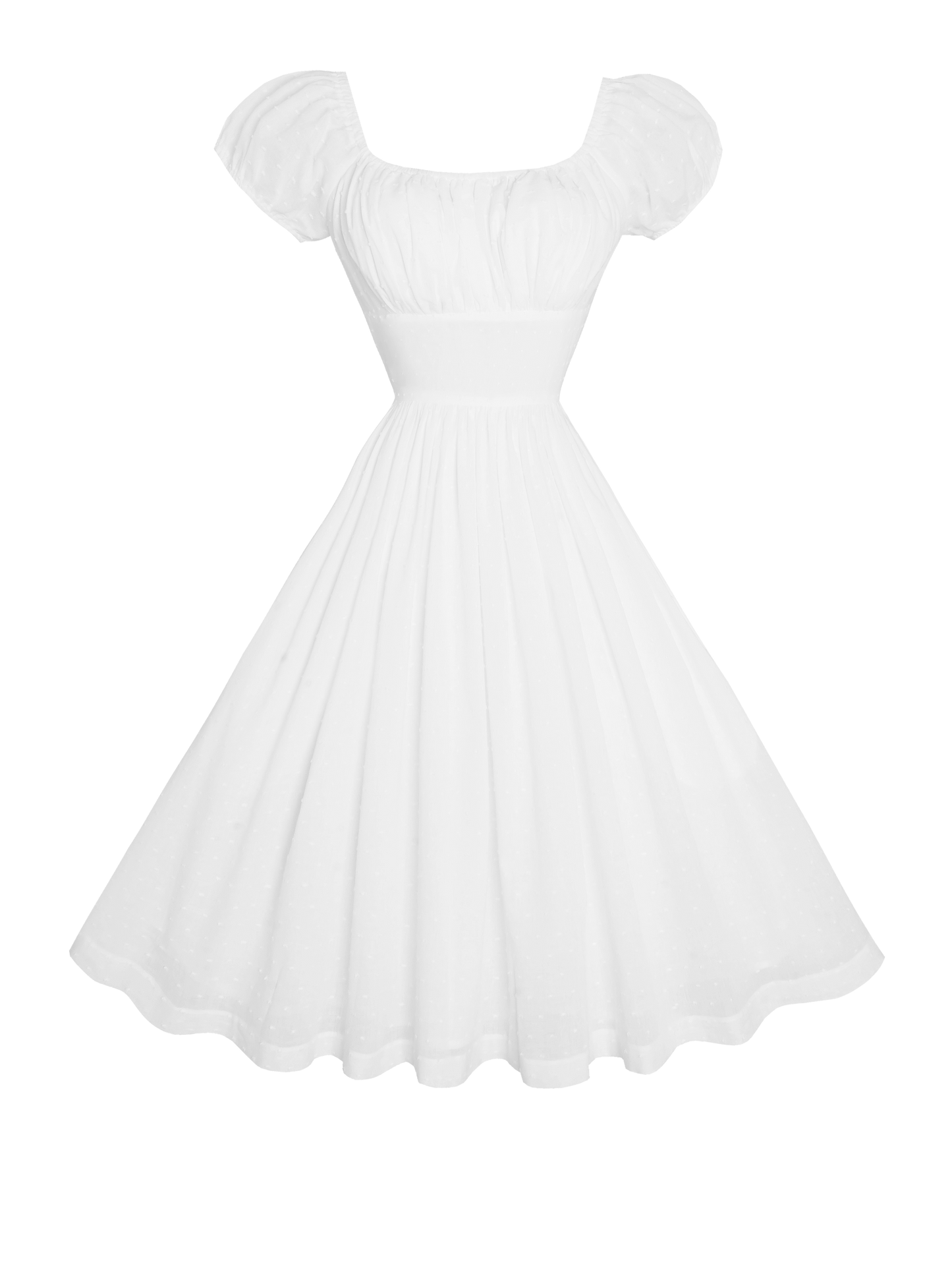 RTS - Loretta Dress in "Dotted Swiss" White
