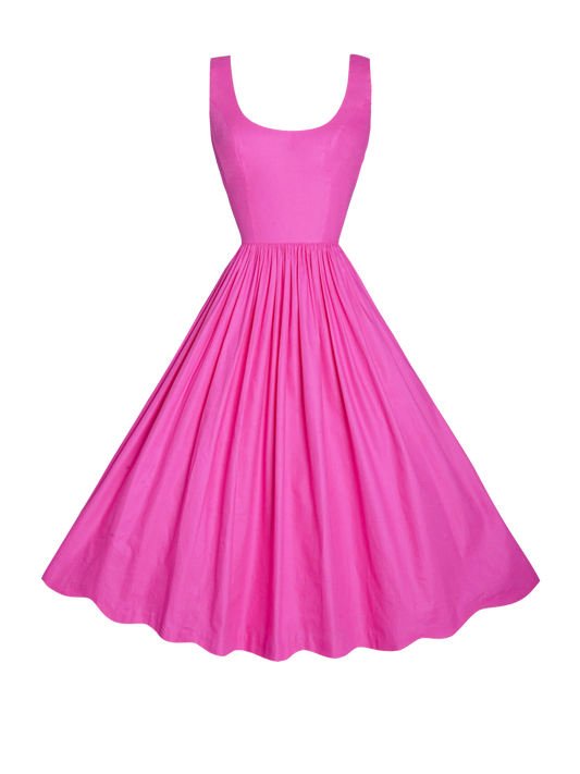 MTO - Emily Dress Barbie Doll Pink Cotton