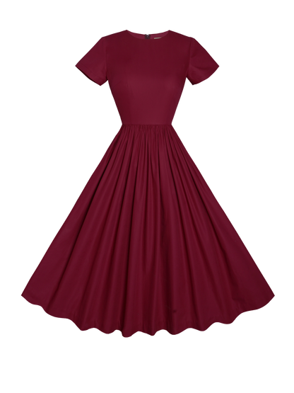 MTO - Dorothy Dress in Burgundy Cotton