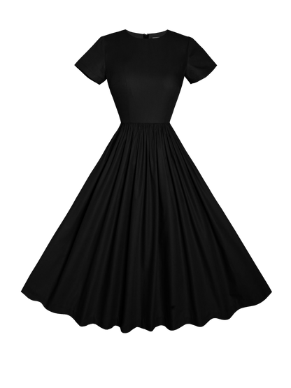 MTO - Dorothy Dress in Raven Black Cotton