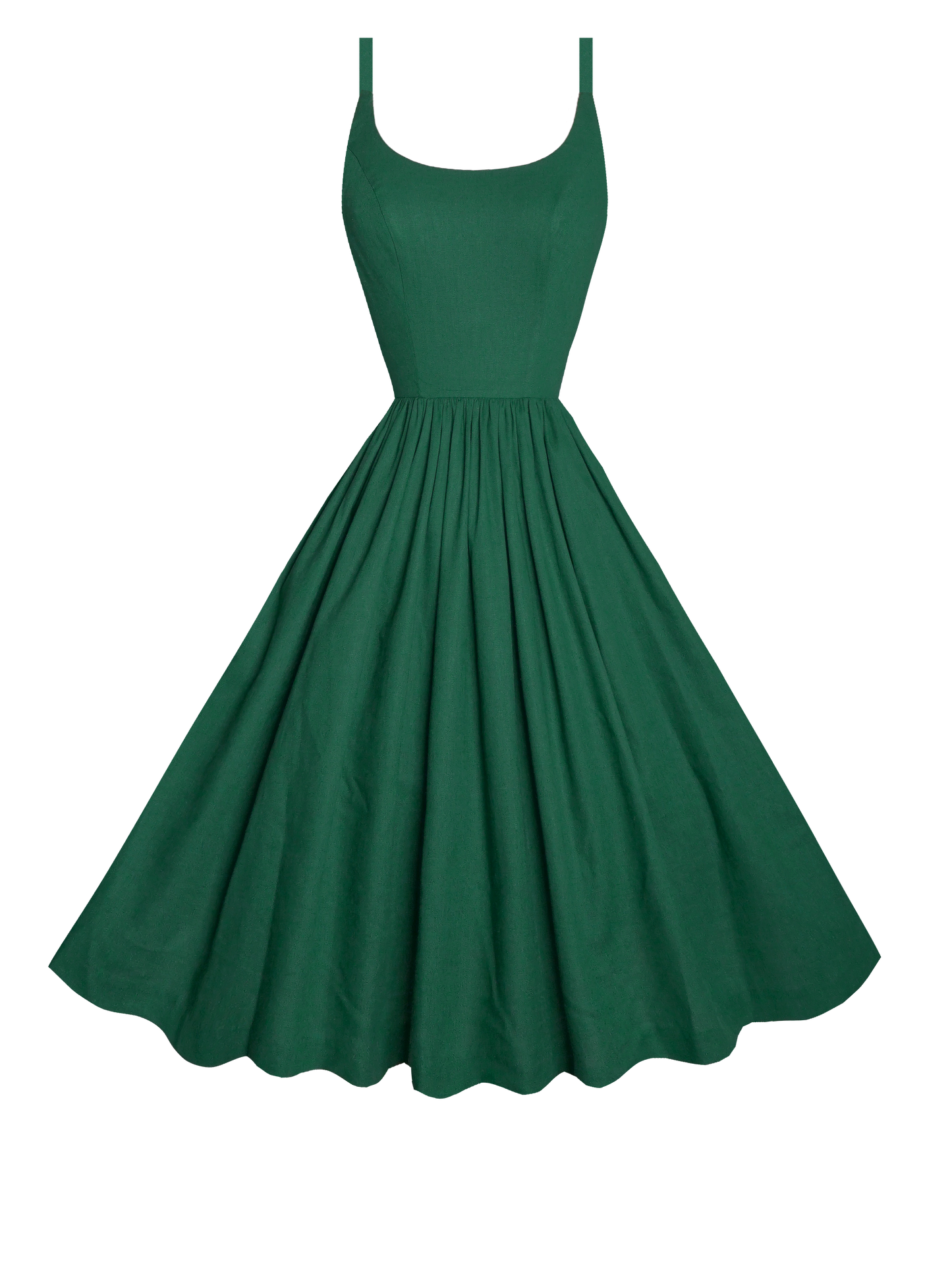 MTO - Penelope Dress Forest Green Linen