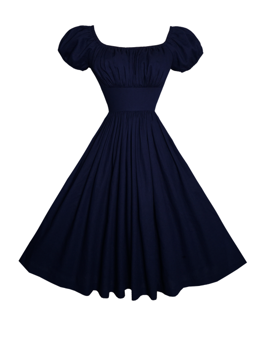 MTO - Loretta Dress in Indigo Blue Linen