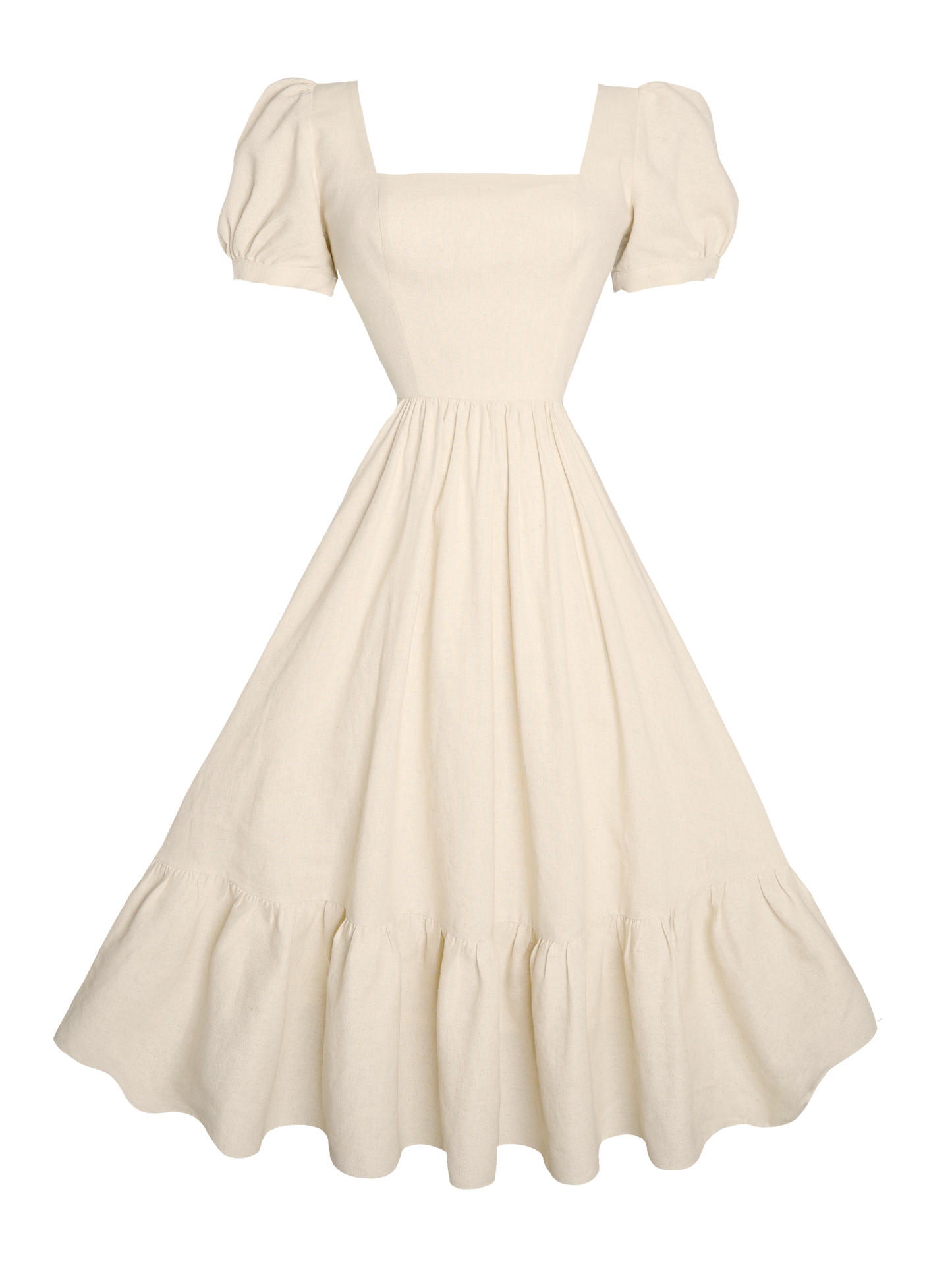 MTO - Isadora Dress in Parchment Ivory Linen