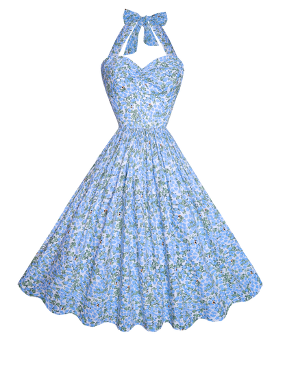 RTS - XS - Mitzi Dress "Beeloved Blooms" Blue