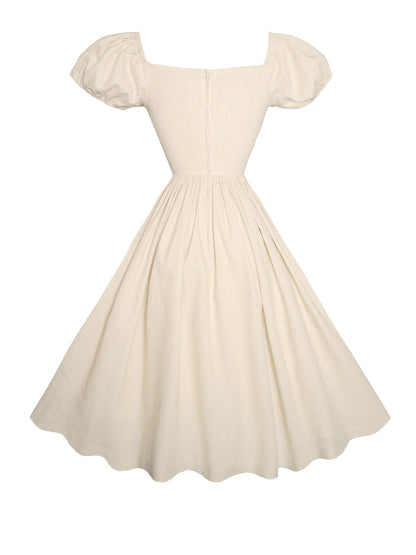 RTS - Loretta Dress Parchment Ivory Linen