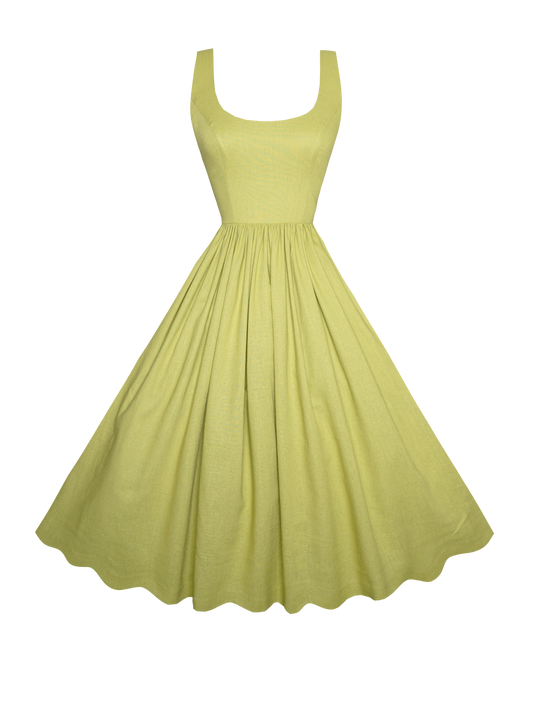 MTO - Emily Dress in Pistachio Green Linen