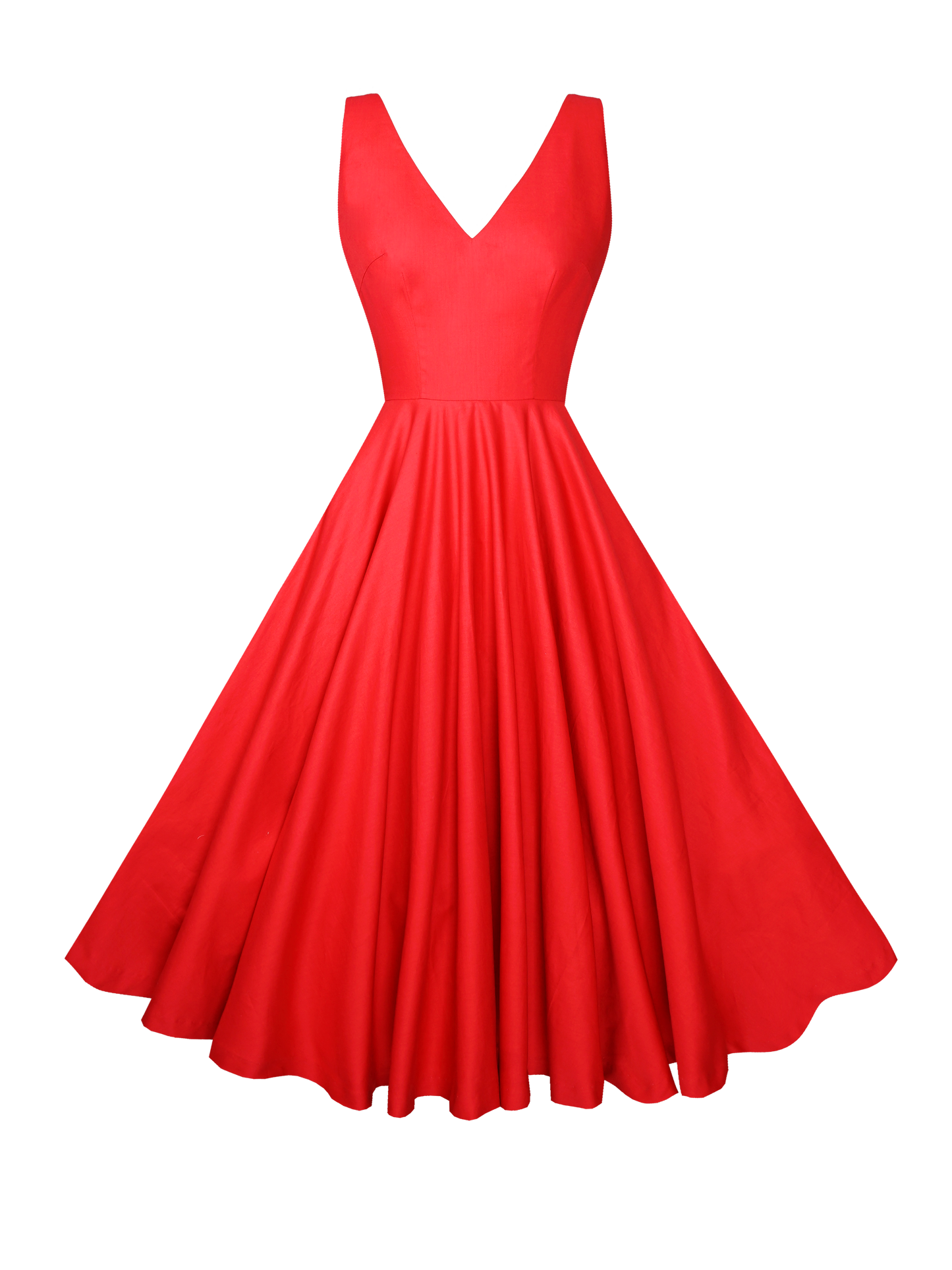 MTO - Diana Dress in Cardinal Red Cotton