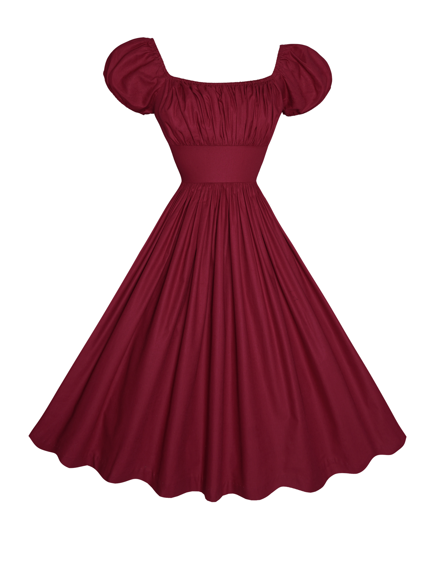 MTO - Loretta Dress in Burgundy Cotton