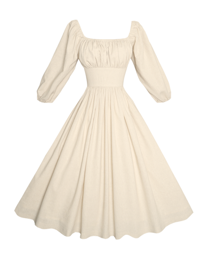 MTO - Sydney Dress in in Parchment Ivory Linen