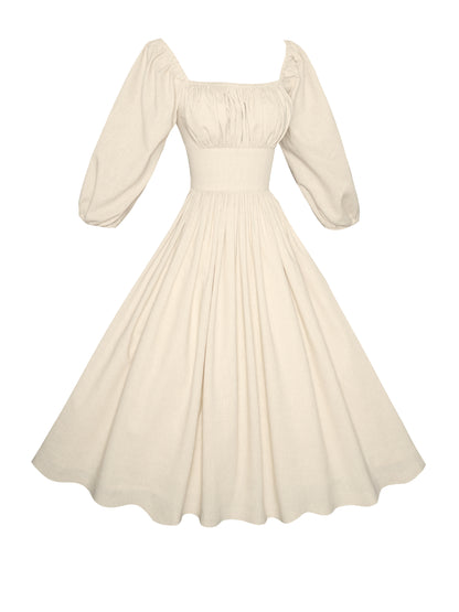 MTO - Sydney Dress in in Parchment Ivory Linen