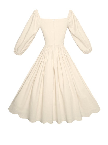 MTO - Sydney Dress in in Parchment Ivory Linen
