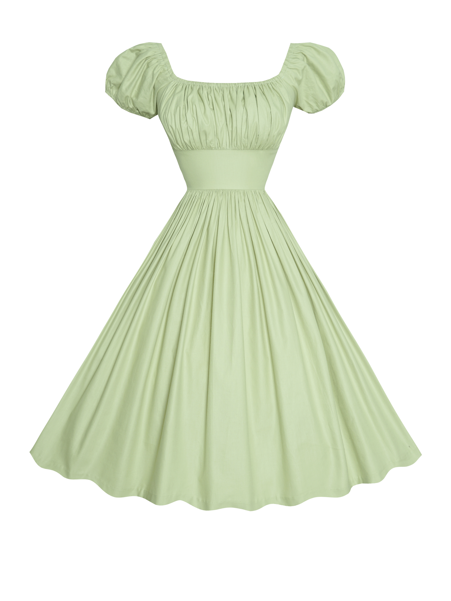 MTO - Loretta Dress in Melon Green Cotton