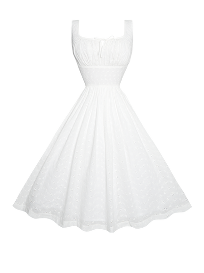 MTO - Michelle Dress "Forget Me Not" White Eyelet