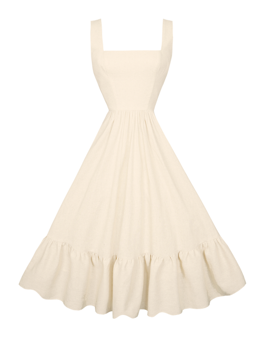 MTO - Henrietta Dress in Parchment Ivory Linen