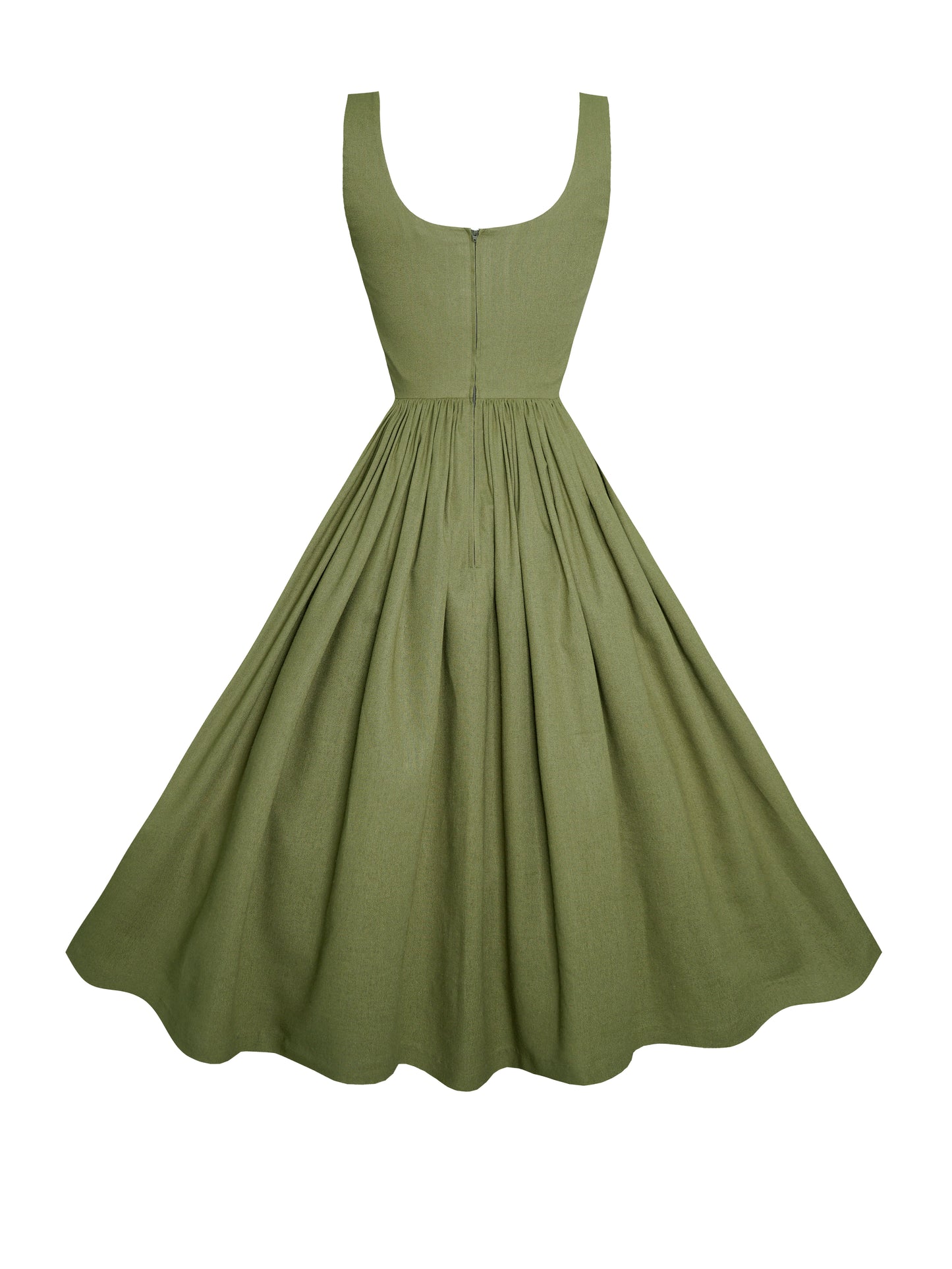 RTS - XL - Emily Dress Hunters Green Linen