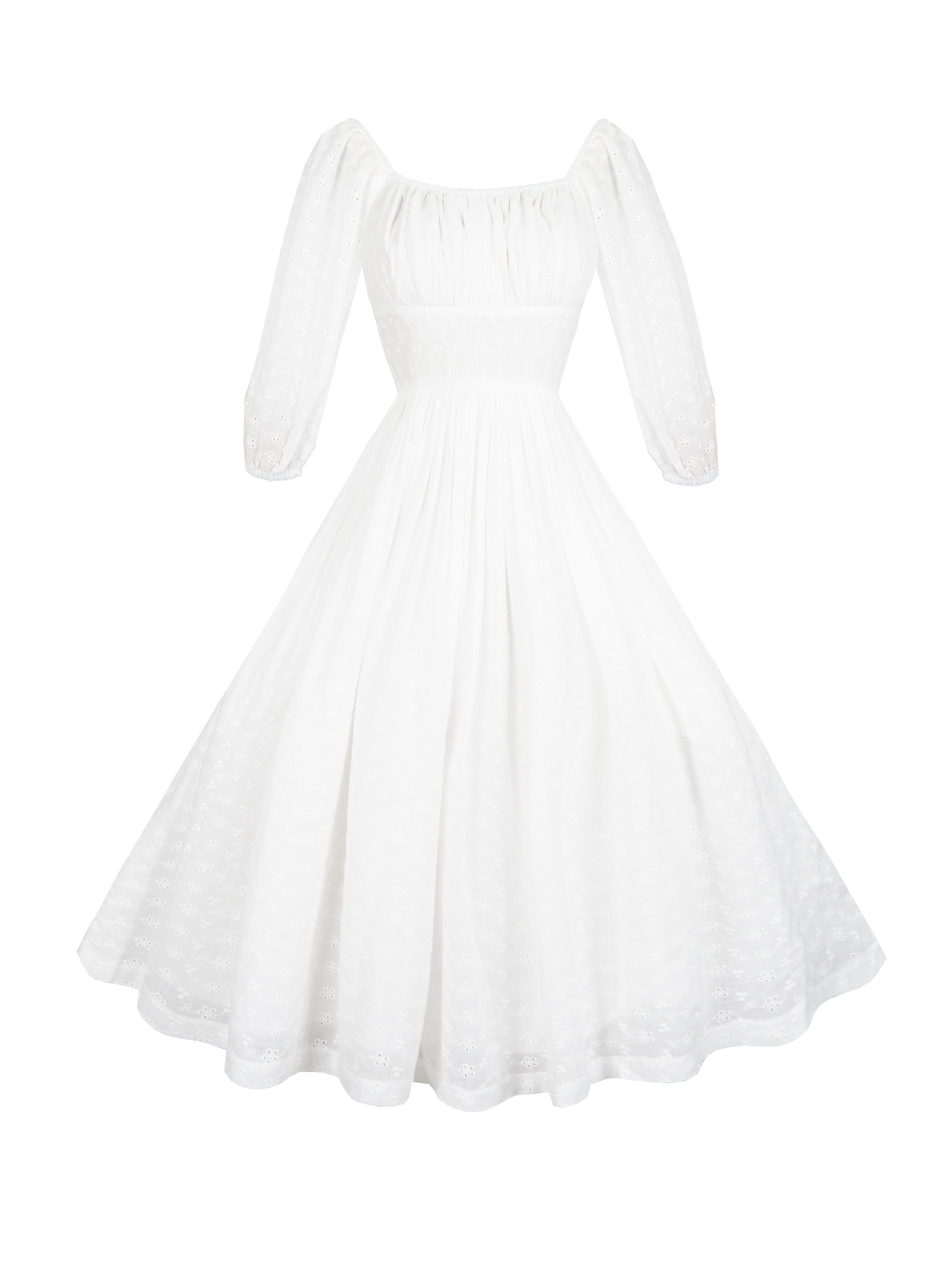 MTO - Sydney Dress "Forget Me Not" White Eyelet