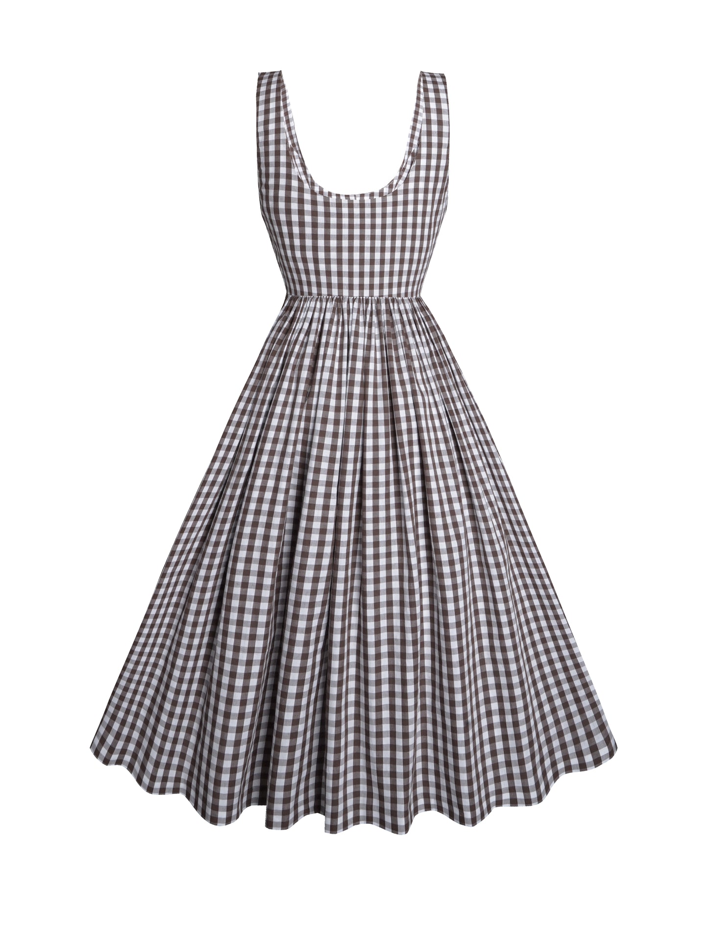 RTS - S - Aster Pinafore Brown Gingham - Medium Checks