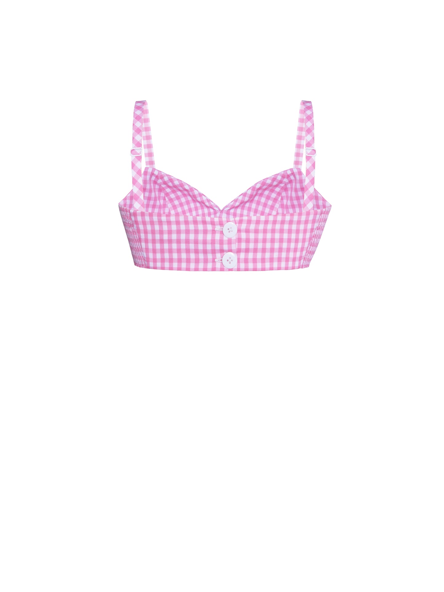 RTS - S - Betsie Top Light Pink Gingham - Large Checks