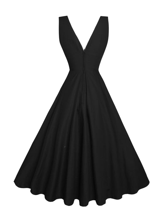 RTS - S - Catherine Dress Raven Black Cotton