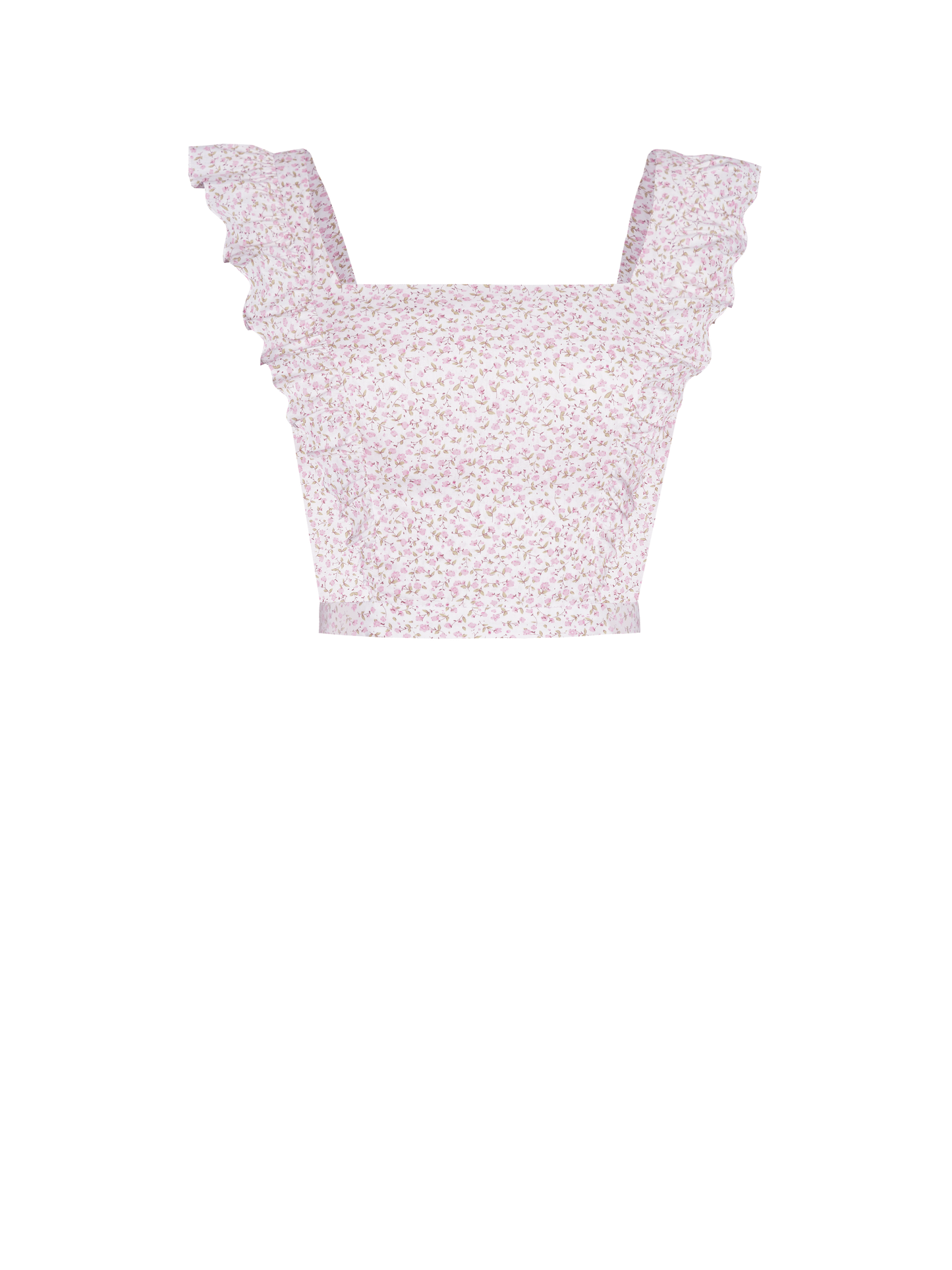RTS - S - Dolores Top "Delicate Blossoms" White