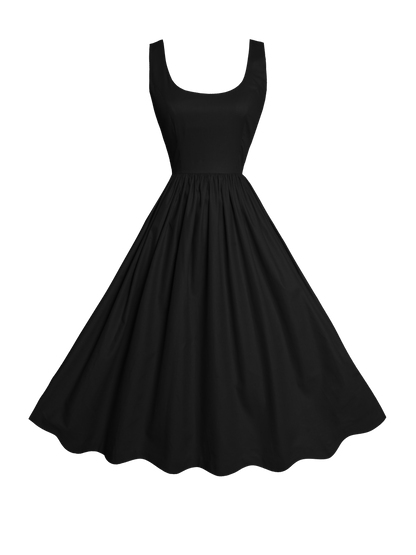 RTS - Size S - Emily Dress in Raven Black Cotton