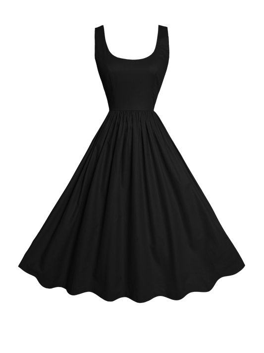 RTS - Size S - Emily Dress in Raven Black Cotton
