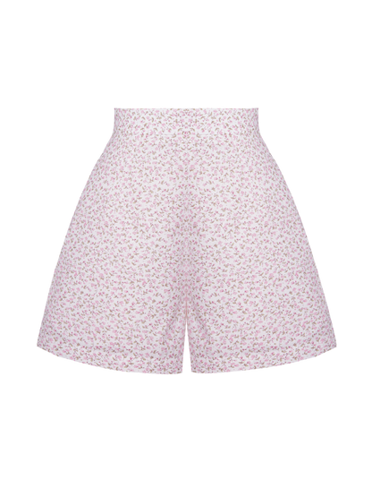 RTS - S - Frankie Shorts "Delicate Blossoms" White
