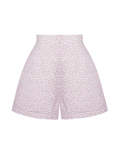 RTS - S - Frankie Shorts "Delicate Blossoms" White